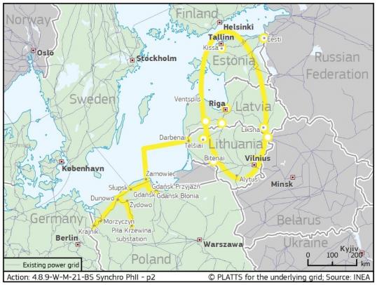 Map of Baltic Interconnector
