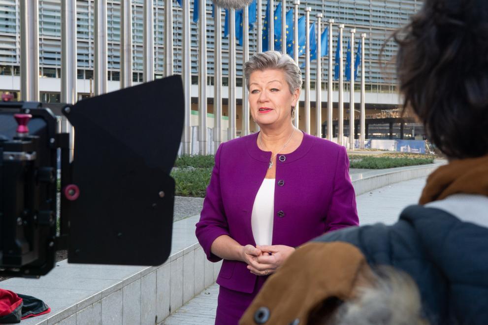 Behind the scenes of the 60 seconds video presentation by Ylva Johansson, European Commissioner for Home Affairs 
